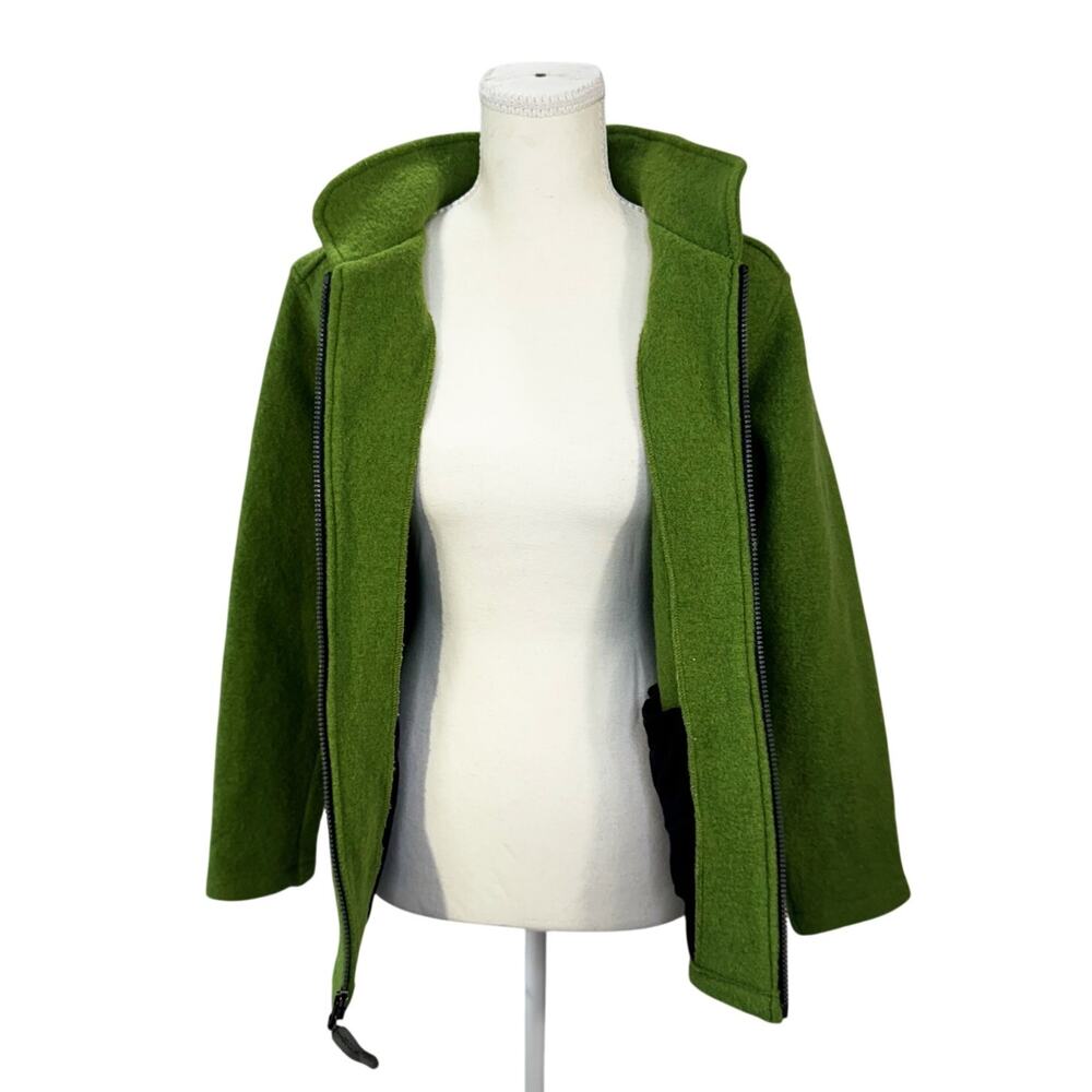 Ibex Merino Wool Full Zip Jacket Medium Green Gorpcore Earthy Outdoors Camping - Picture 3 of 16